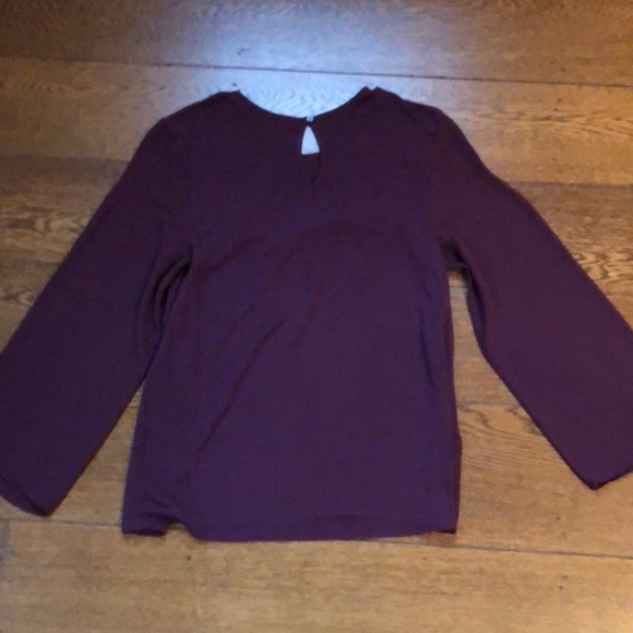 LOFT Bohemian Flowy Peasant Blouse Cabernet Red S - Picture 5 of 5